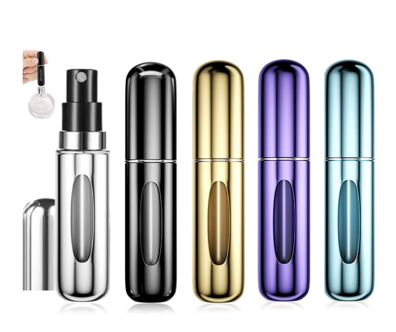 Atomizador perfume recargable - 5 colores