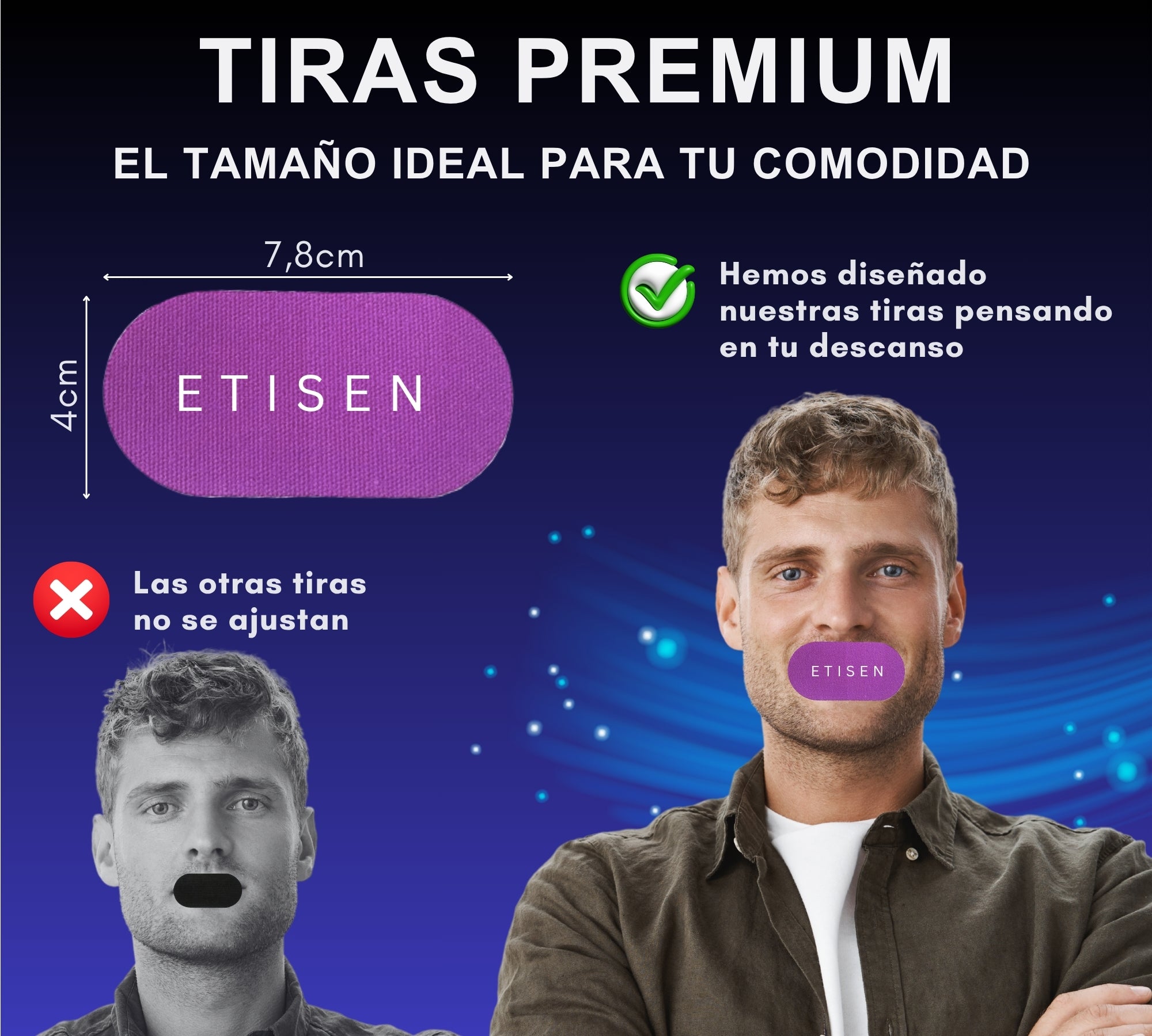 Tiras bucales para dormir - morado