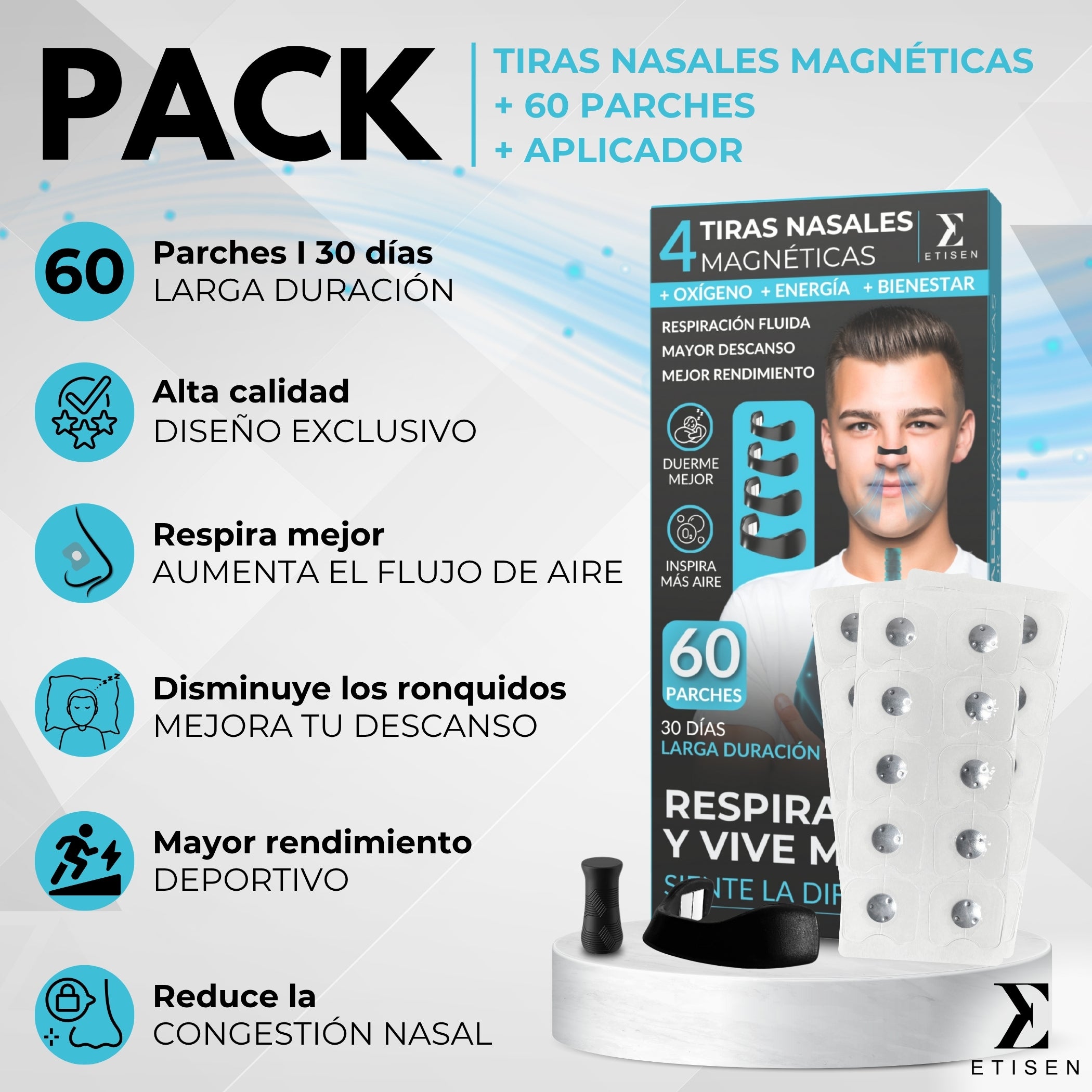 Tiras nasales magnéticas