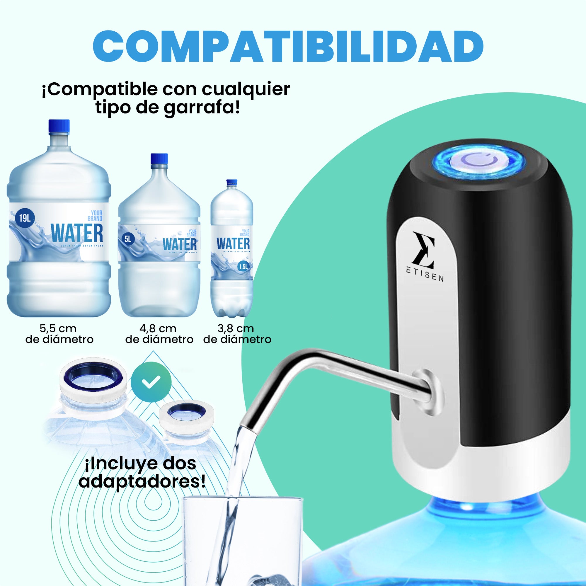 Dispensador de agua eléctrico - negro