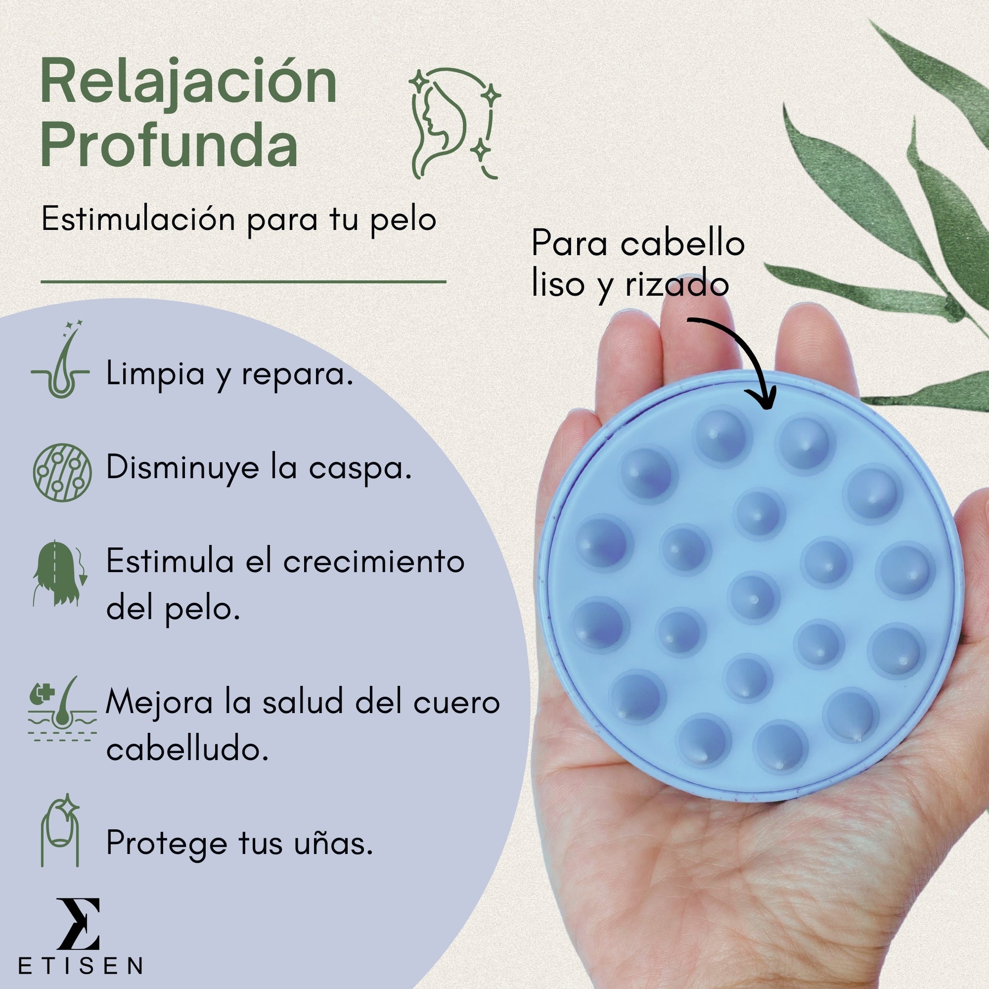 Cepillos masajeadores cuero cabelludo - azul