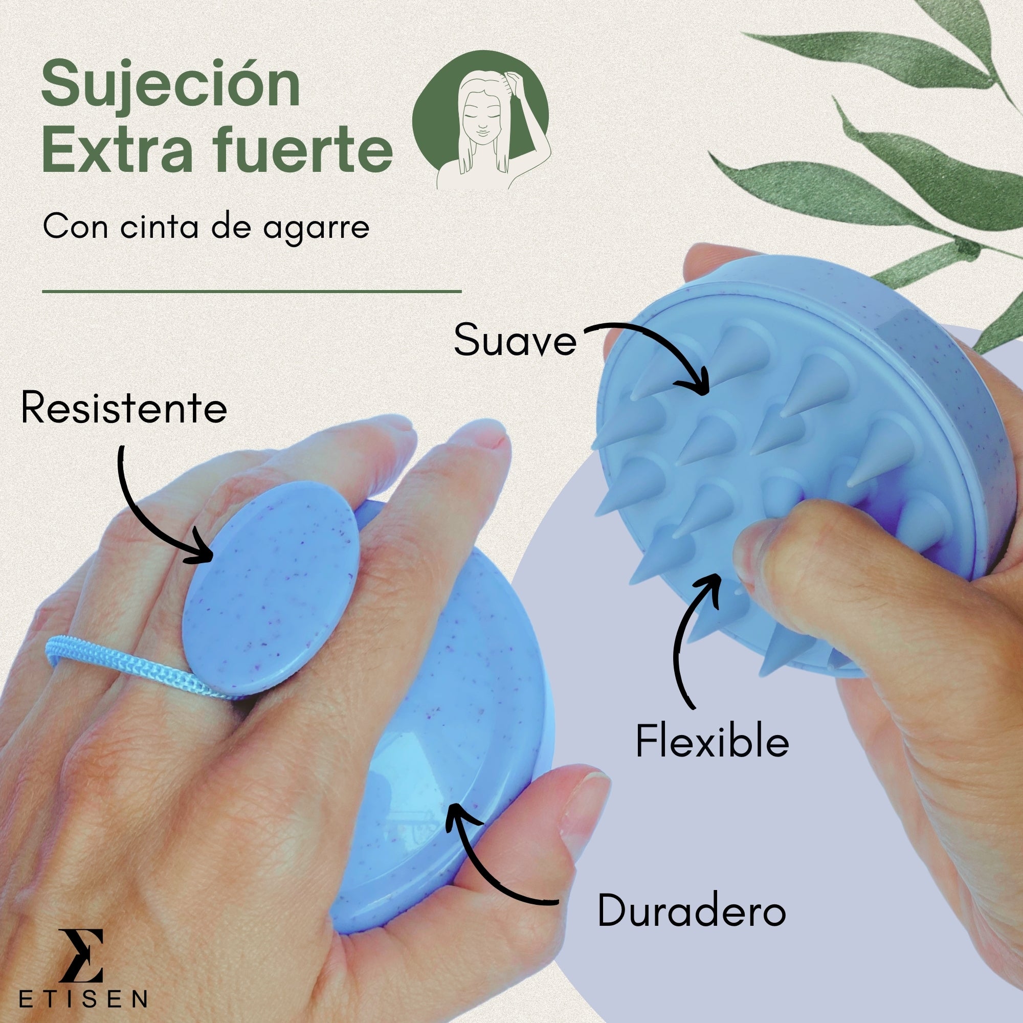 Cepillos masajeadores cuero cabelludo - azul