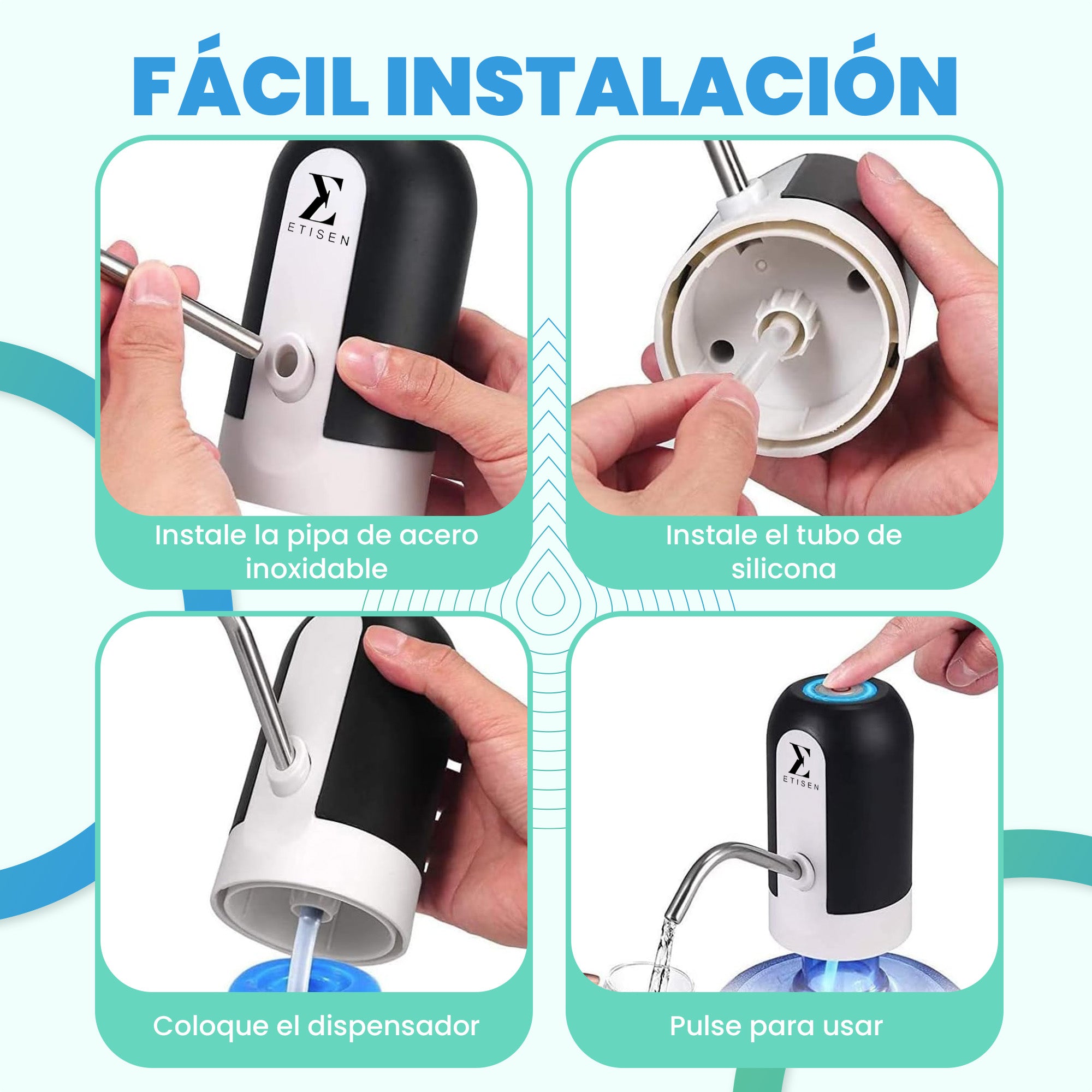Dispensador de agua eléctrico - negro