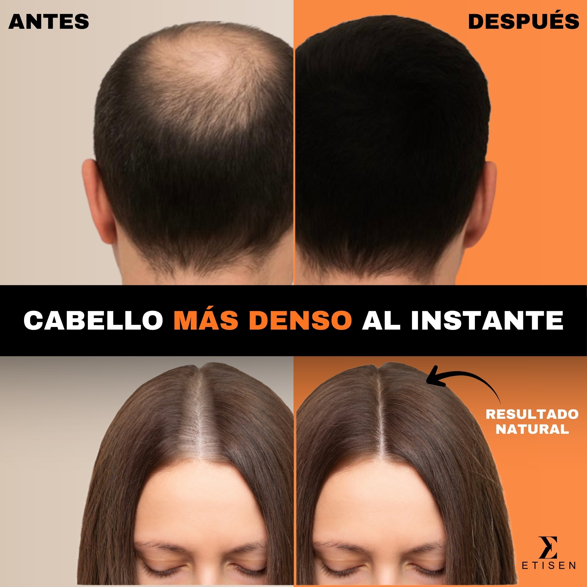 Fibras capilares - castaño oscuro