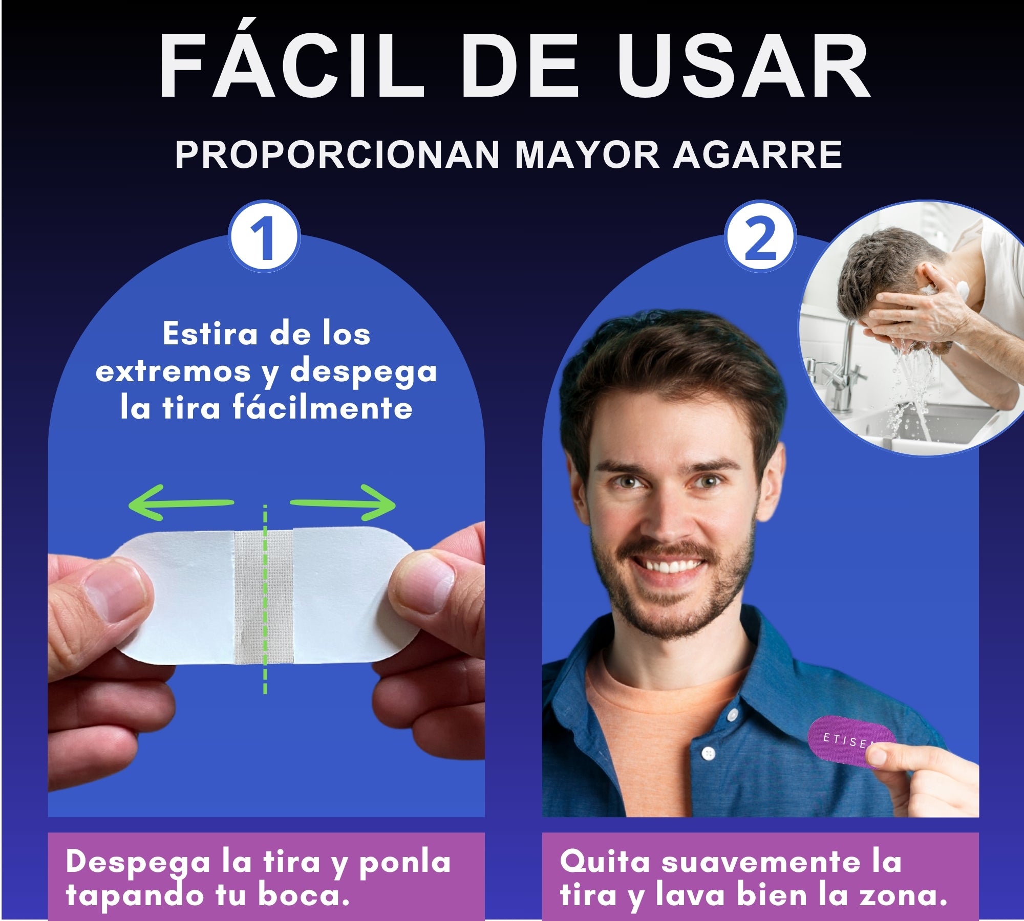 Tiras bucales para dormir - morado