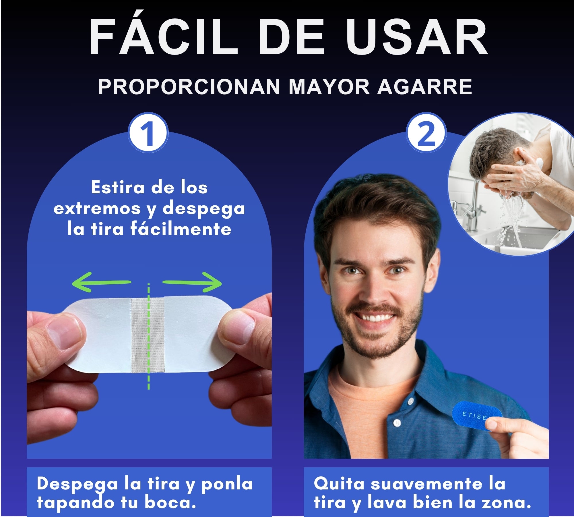 Tiras bucales para dormir - azul