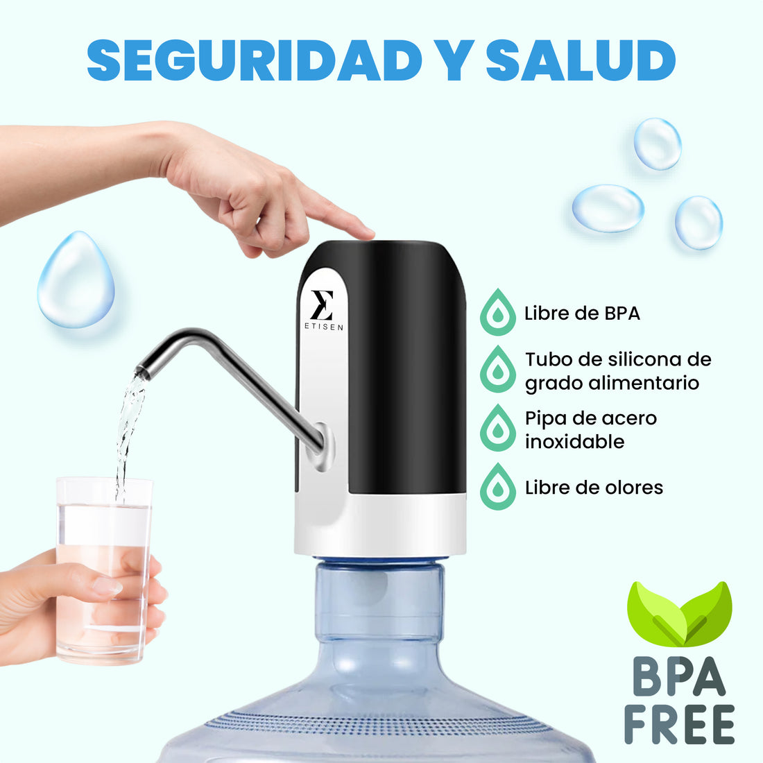 Dispensador de agua eléctrico - negro