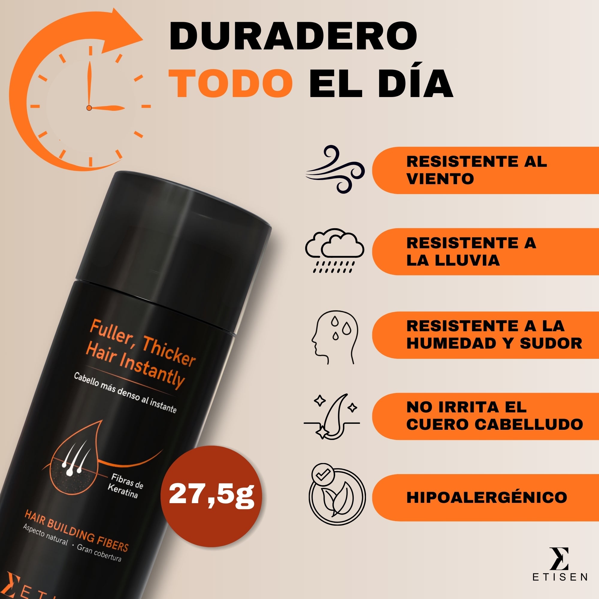 Fibras capilares - castaño oscuro