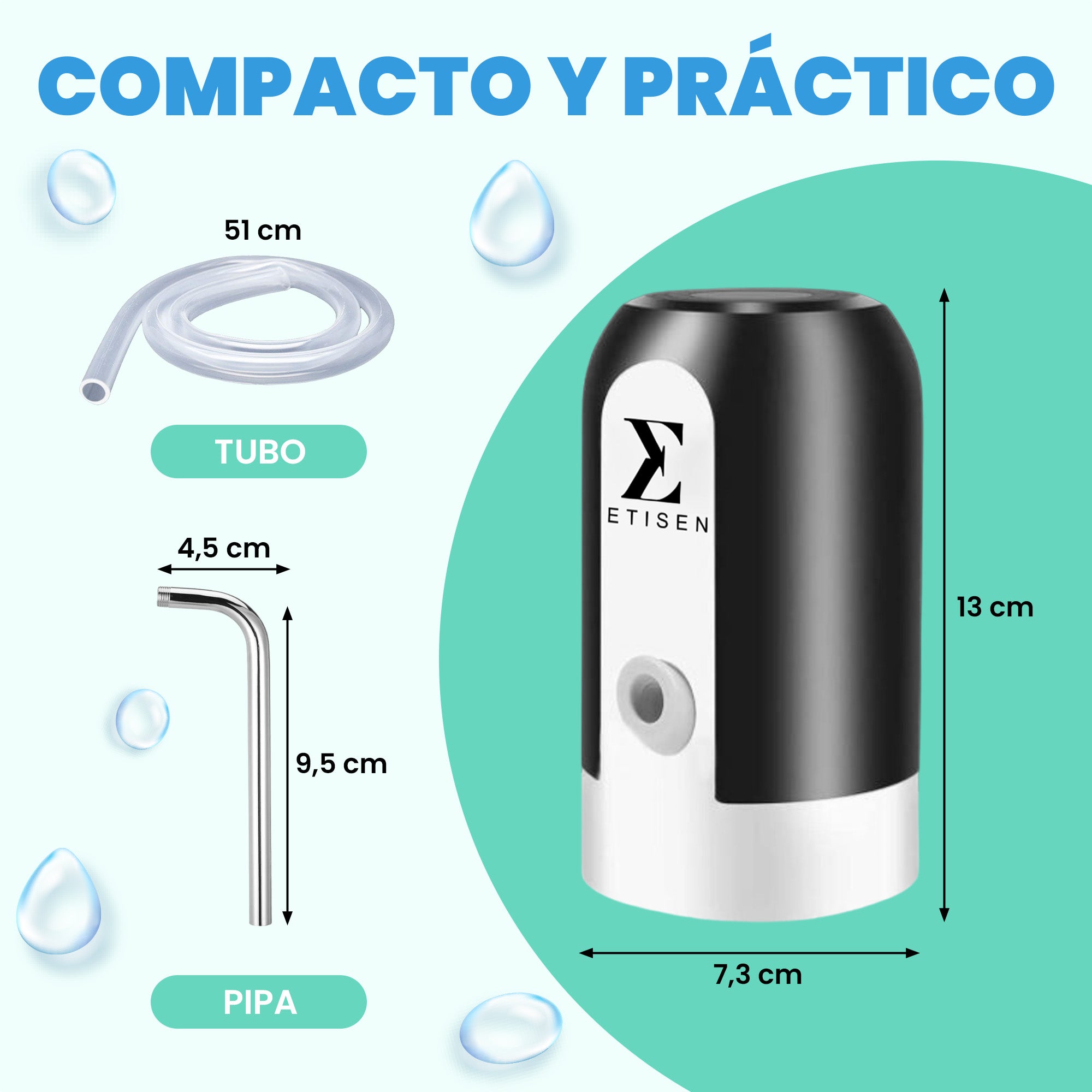 Dispensador de agua eléctrico - negro