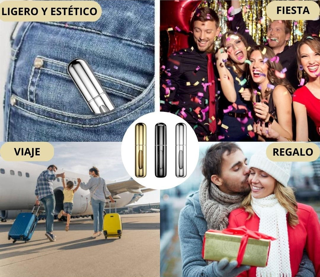 Atomizador perfume recargable - 5 colores