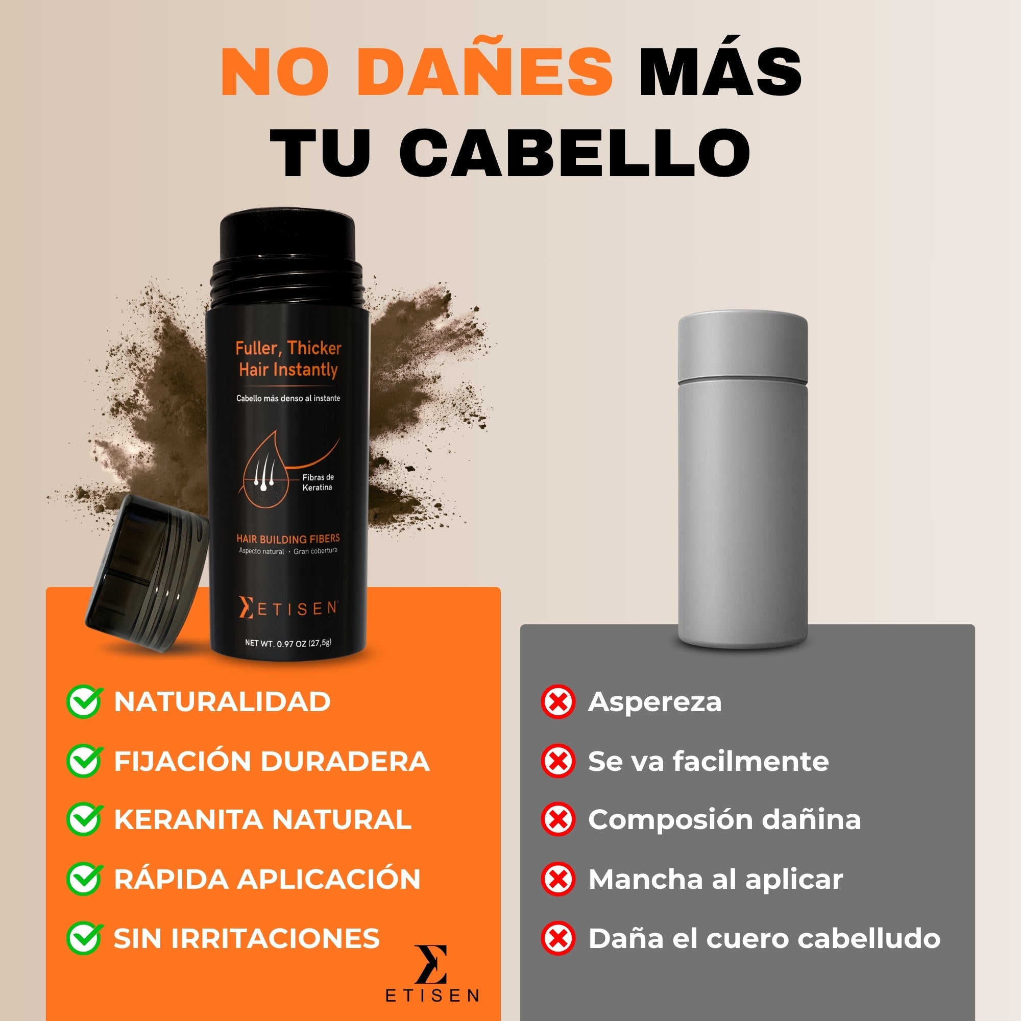 Fibras capilares - castaño oscuro