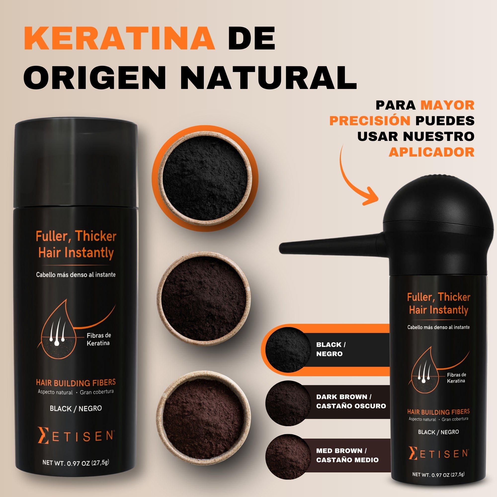 Fibras capilares - negro