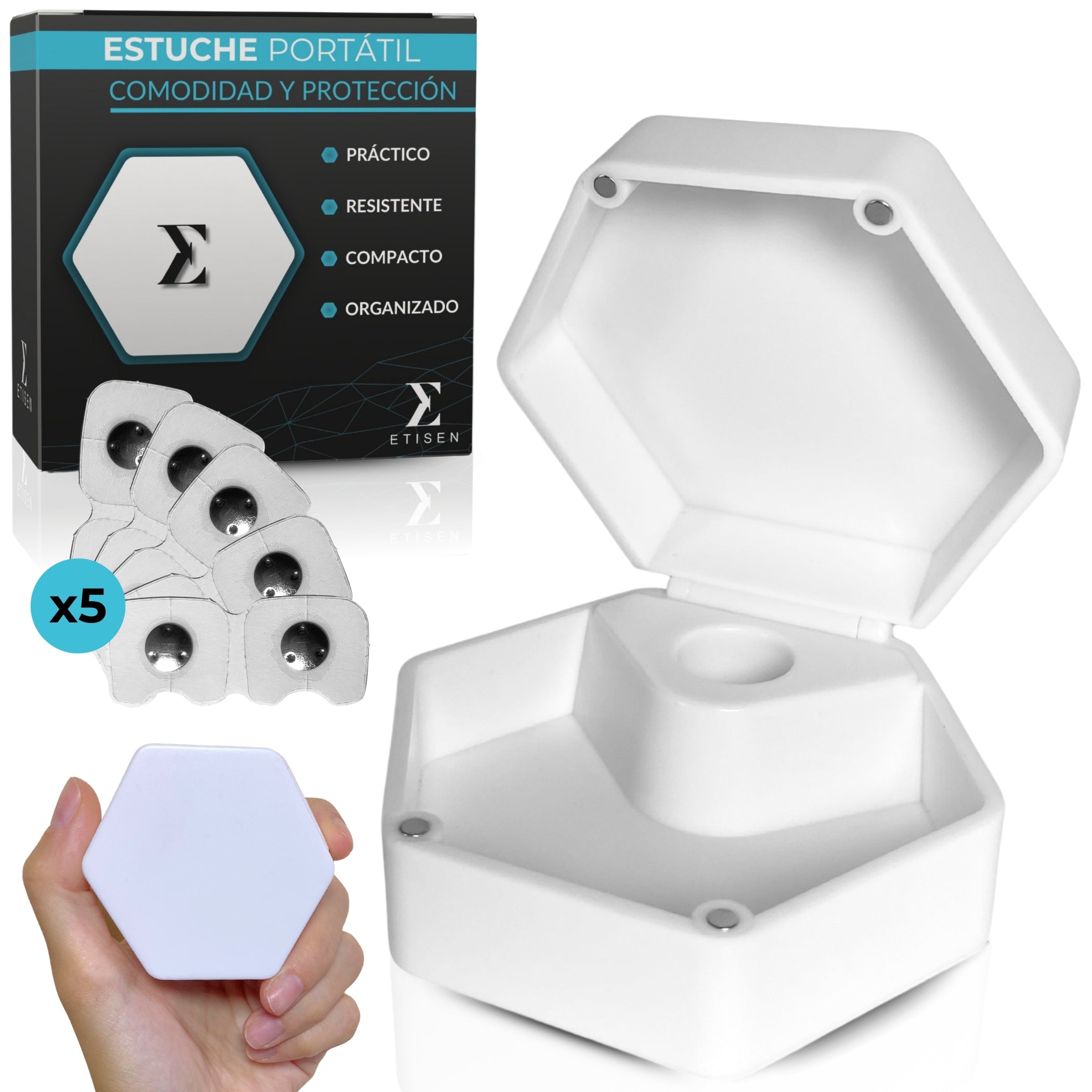 Pack completo - tiras nasales magnéticas + 60 parches + estuche portátil