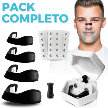 Pack completo - tiras nasales magnéticas + 60 parches + estuche portátil
